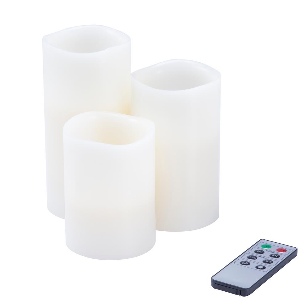 3-Piece LED Flameless Votive Candle Set with Remote