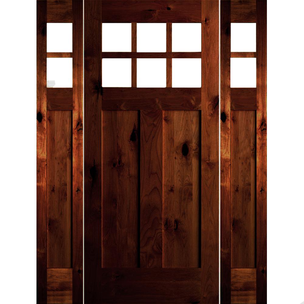 Krosswood Doors 64 in. x 80 in. Craftsman Knotty Alder RC Stain Left