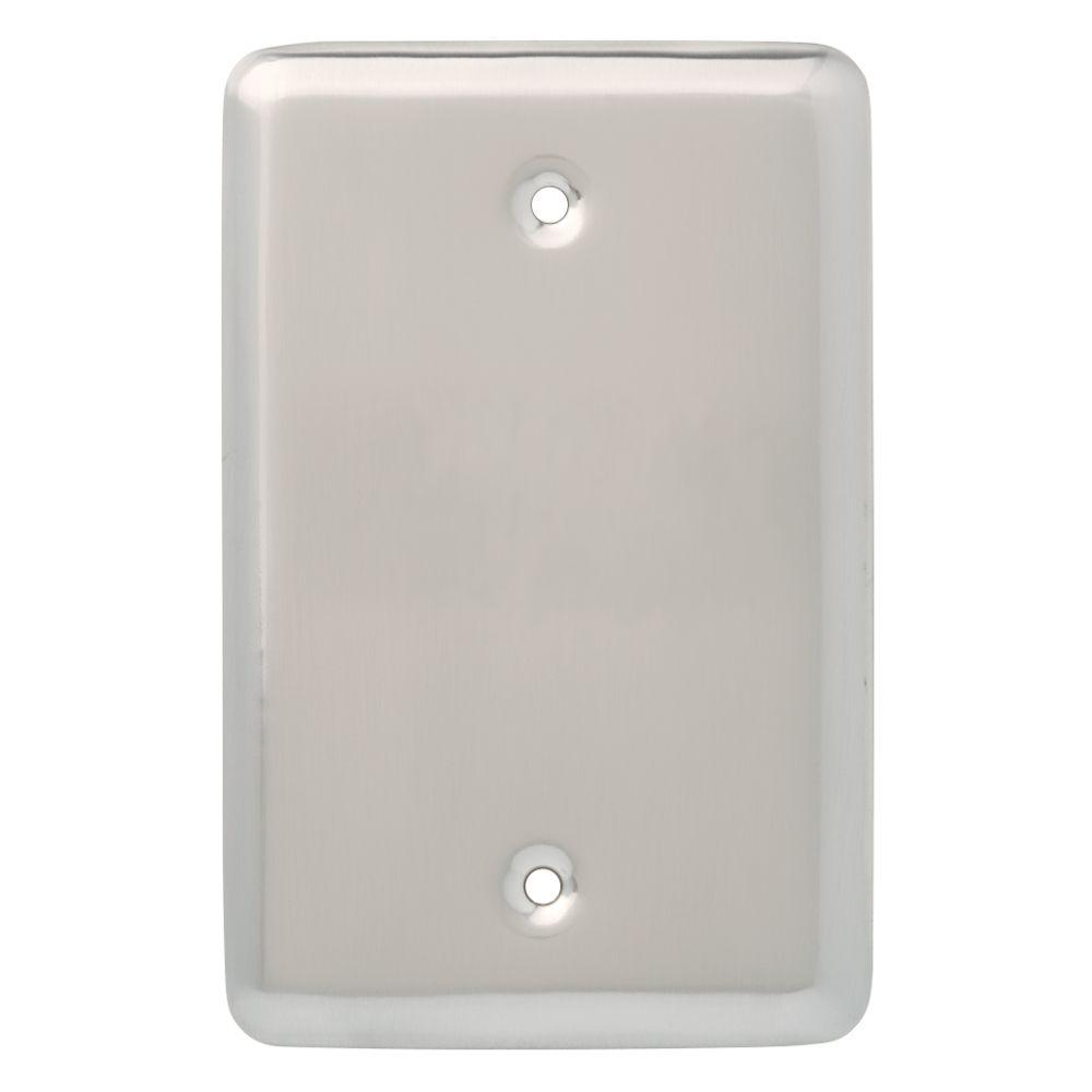 Liberty Stamped Round Single Blank Wall Plate, Satin Nickel126441