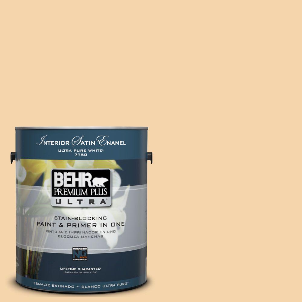 BEHR Premium Plus Ultra 1Gal. UL15012 Pale Honey Interior Satin
