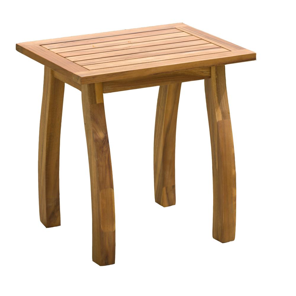 Noble House Lance Teak Square Wood Outdoor Accent Table 42053