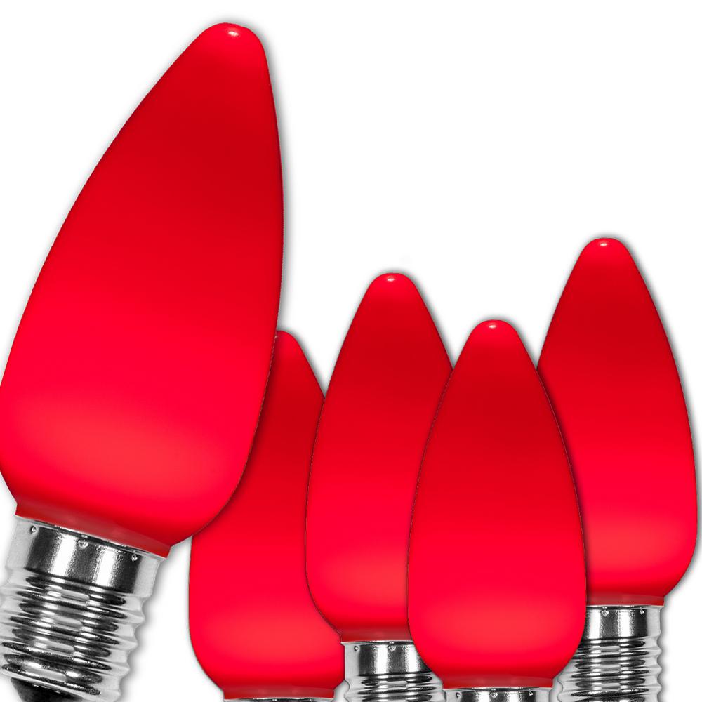 C9 Christmas Lights Decorations The Home Depot Opticore C9 Led Red Smooth Opaque Christmas Light Bulbs