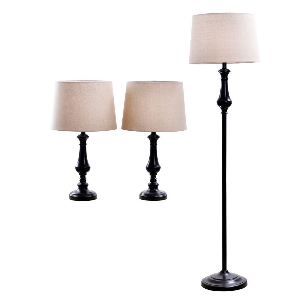 modern 3 piece lamp set