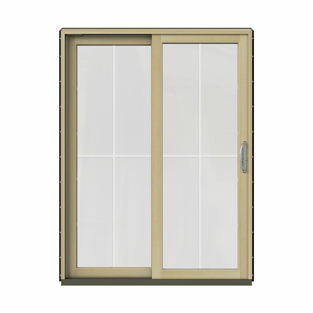 JELDWEN 60 in. x 80 in. W2500 Contemporary Bronze Clad Wood LeftHand