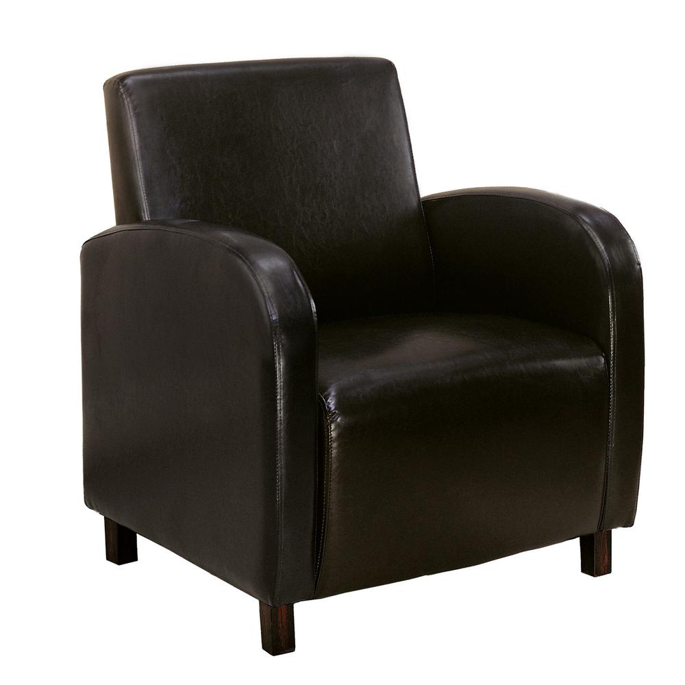 Unbranded Dark Brown Leather Look Accent Chair Hd8050 The Home Depot