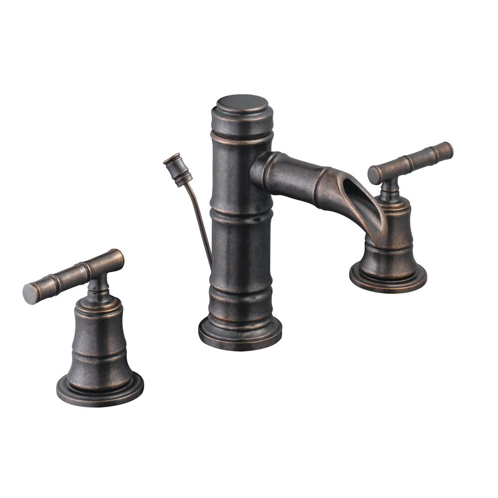 Bronze Pegasus Bathroom Faucets Bath The Home Depot Widespread 2 Handle Low Arc Bathroom Faucet In Heritage Bronze