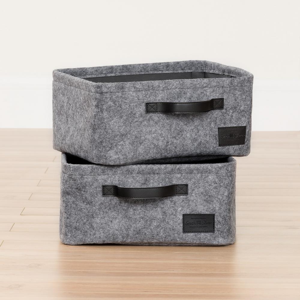South Shore Furniture Storit Black Stripes Canvas Baskets 2-Pack