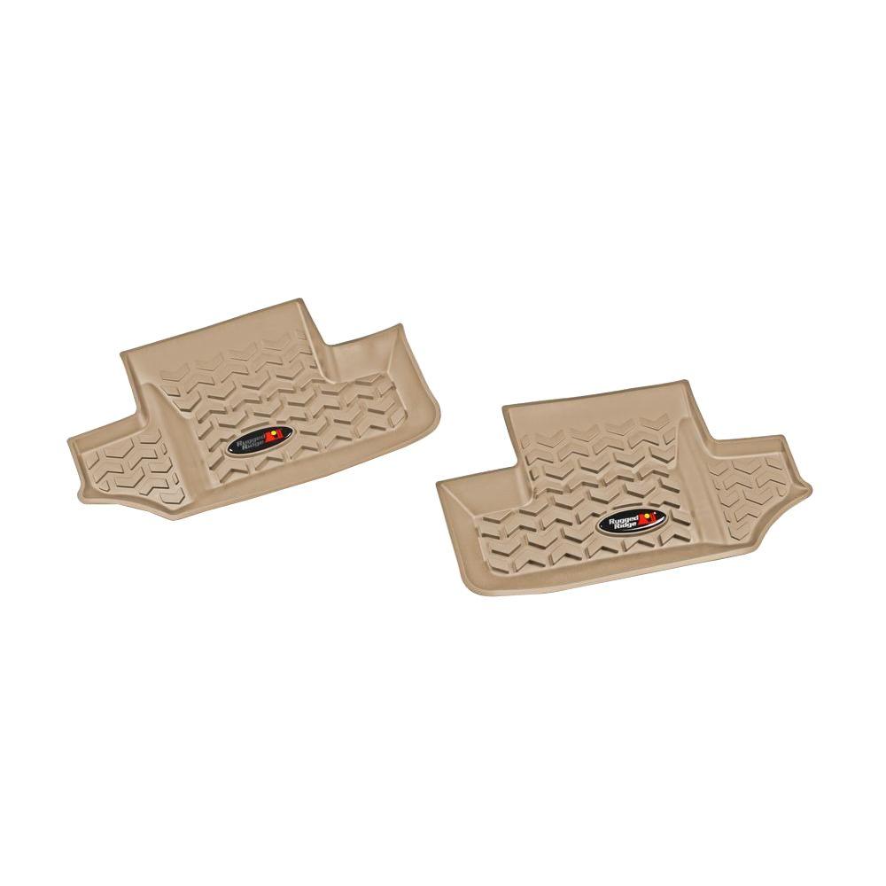 Rugged Ridge Floor Liner Rear Pair Tan 20072013 Jeep Wrangler JK 2