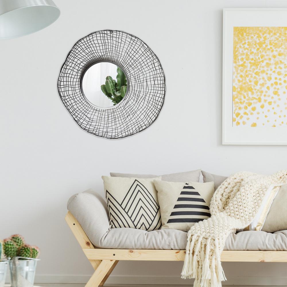 Pinnacle Wire Nest Round Silver Decorative Mirror 18053791 The Home