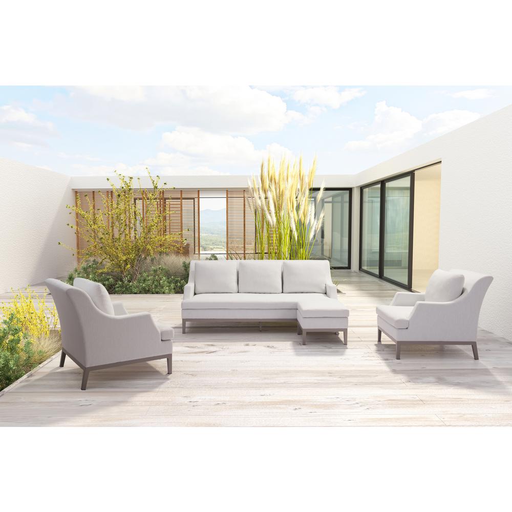 Zuo Patio Furniture Outdoors The Home Depot Ojai White Stationary Aluminum Outdoor Lounge Chair Champagne With Cushion