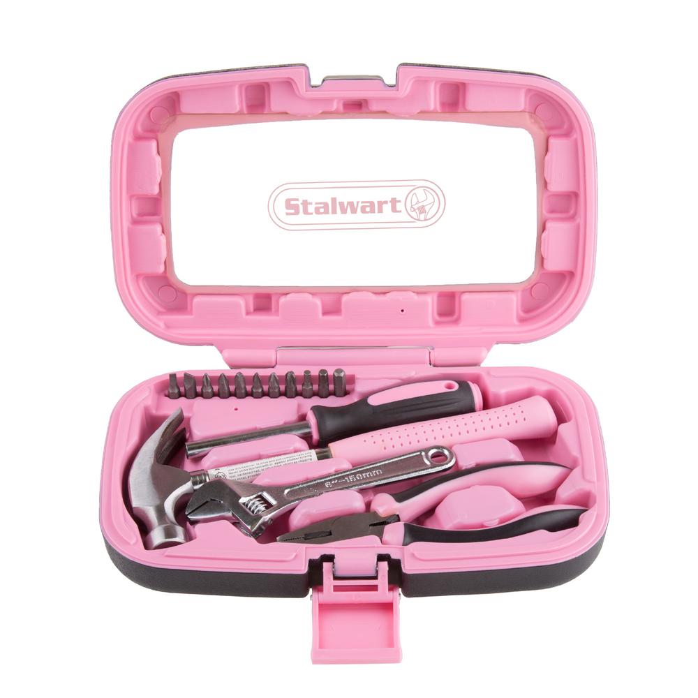 Stalwart Household Pink Tool Kit (15Piece)M550082 The Home Depot