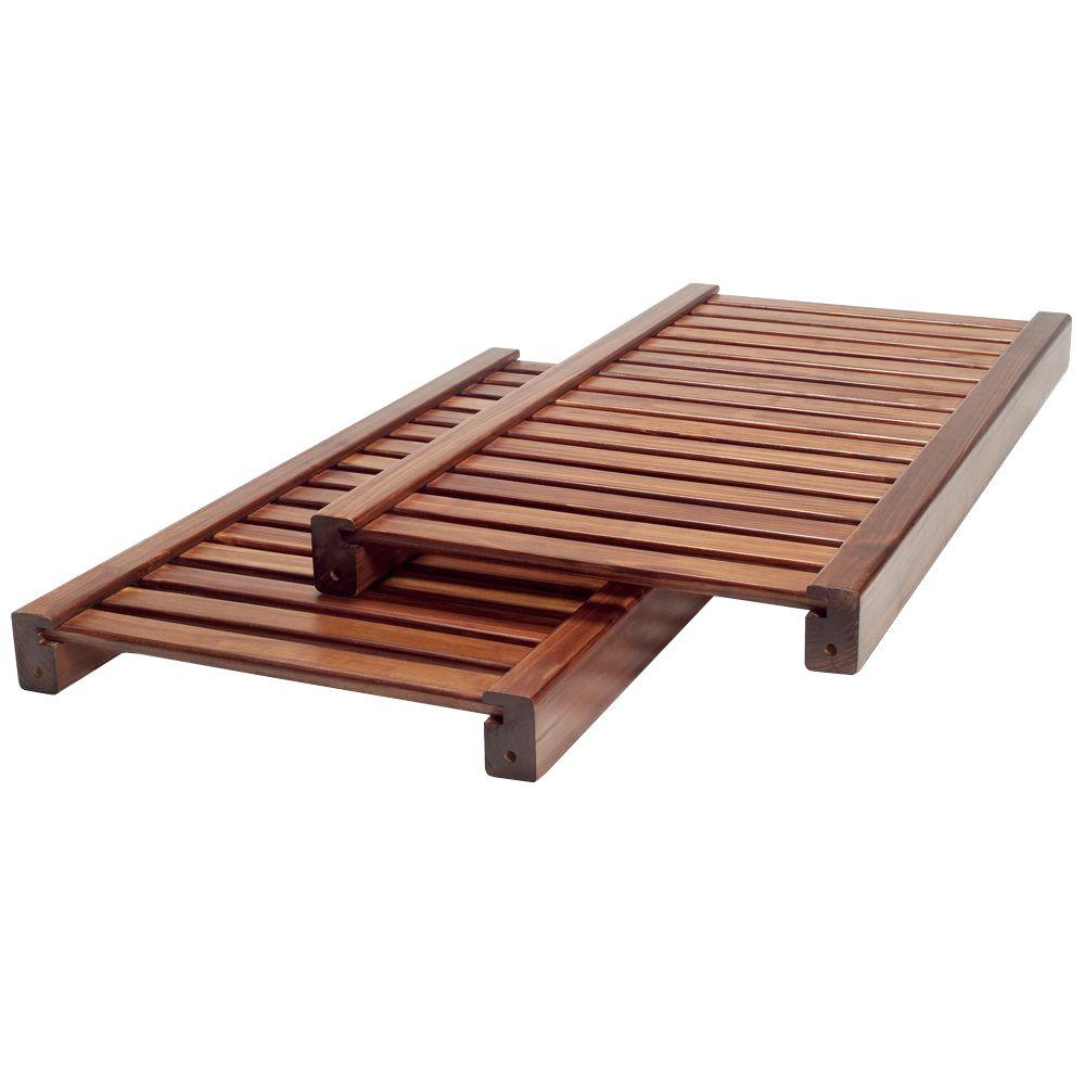 16 In Pine Wood Closet Shelves The Home Depot Deep Adjustable Shelf Kit In Red Mahogany