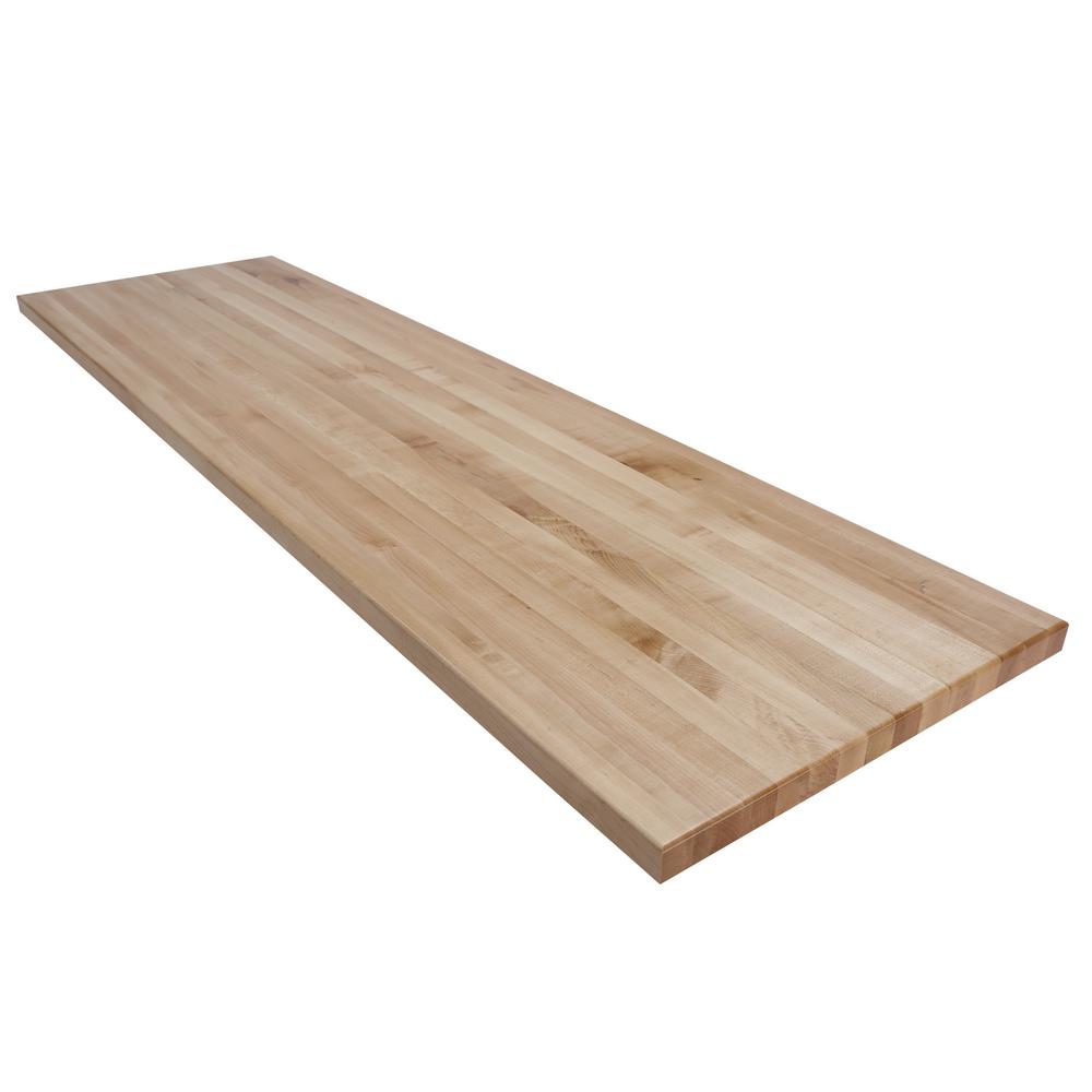 8 ft. L x 2 ft. 1 in. D x 1.5 in. T Butcher Block Countertop in Finished MapleOLACA09625 The