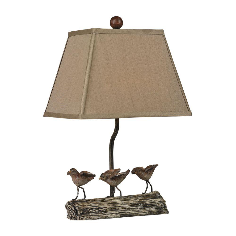 Titan Lighting 18 In Grey Little Birds On A Log Lamp Tn 998259 Grey Little Birds On A Log Lamp