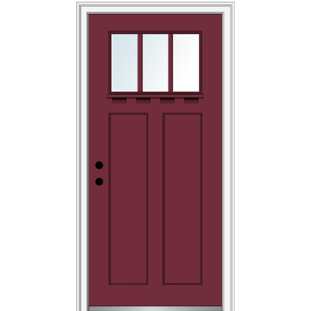 MMI Door 32 in. x 80 in. RightHand Inswing 3Lite Clear 2 MMI Door 32 in. x 80 in. RightHand Inswing 3Lite Clear 2