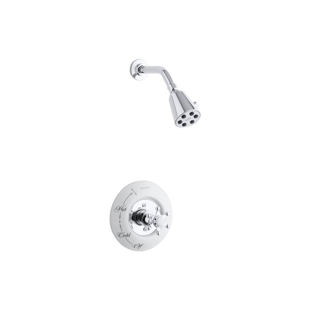 KOHLER Antique 1-Spray 3.8 in. Single Wall Mount Fixed Shower Head in Polished Chrome was $1078.2 now $539.1 (50.0% off)