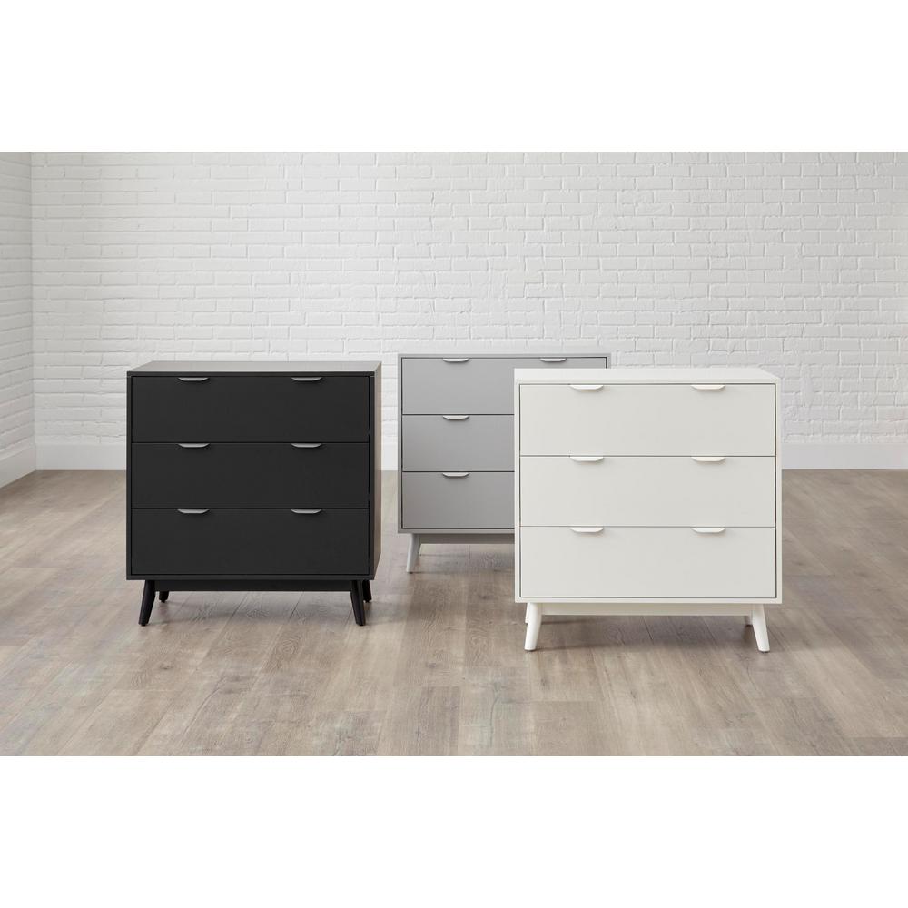 Stylewell Amerlin Black Wood 3 Drawer Chest Of Drawers 31 5 In W