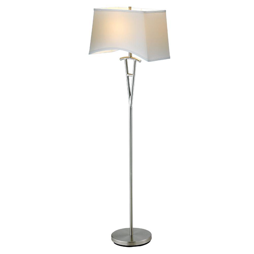 Adesso Taylor 62 In Satin Steel Floor Lamp 3657 22 The Home Depot