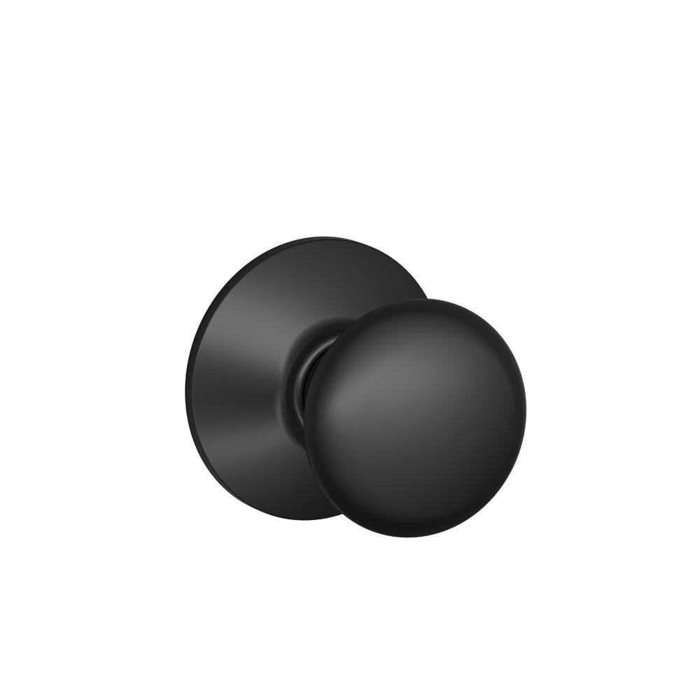Schlage Plymouth Matte Black Passage Hall Closet Door Knob F10 G