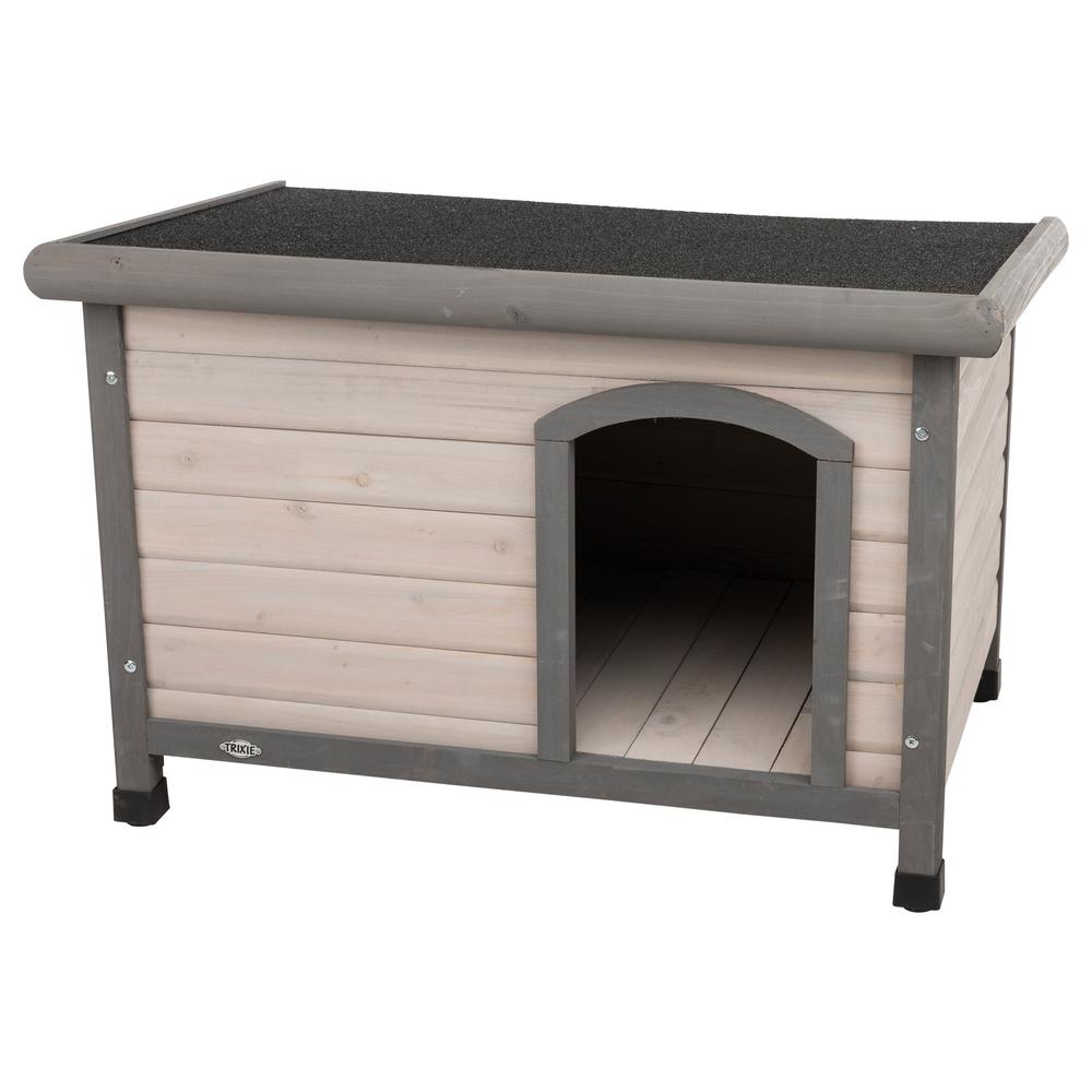 TRIXIE Natura Flat Roof Club Dog House in Gray Small - to ...