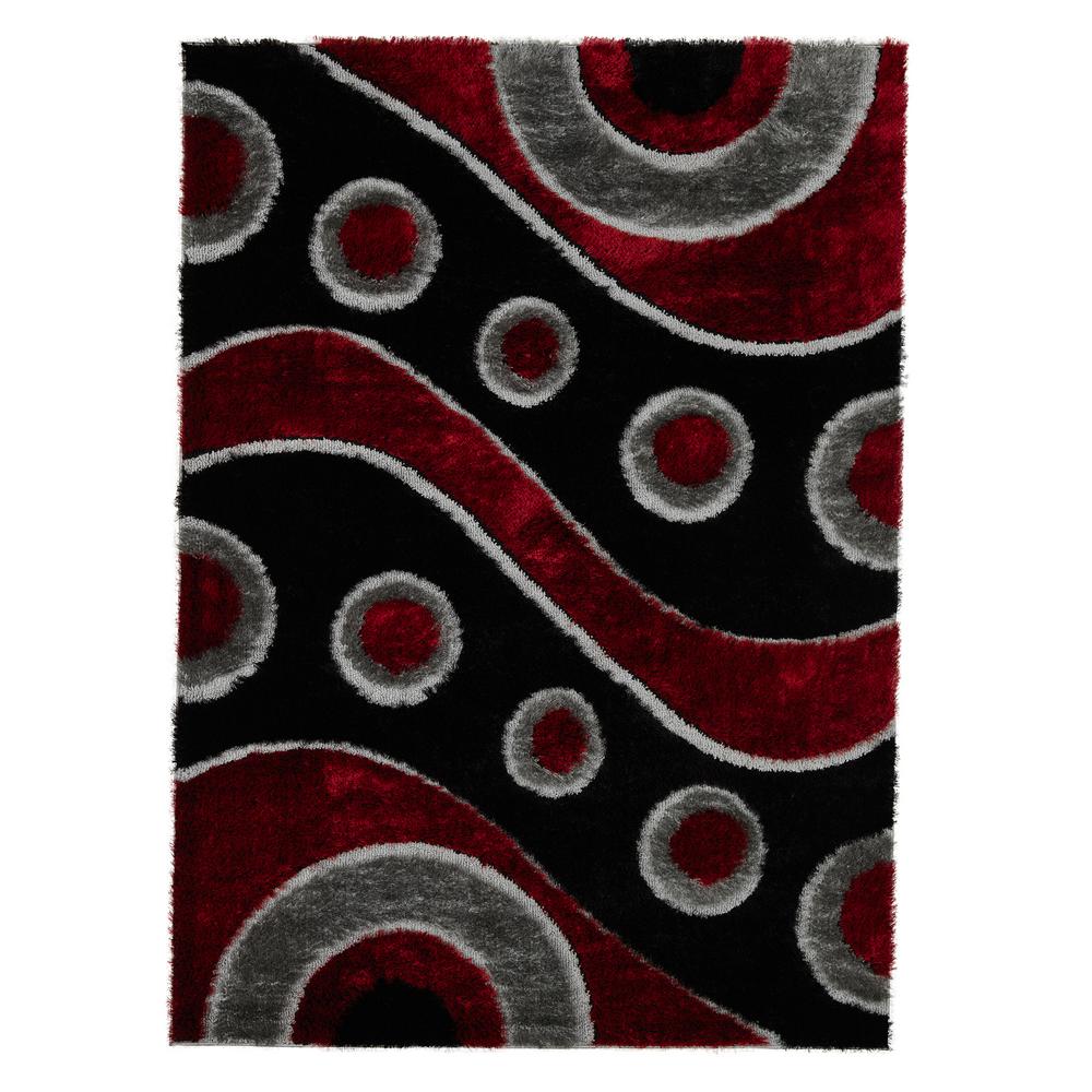 Casa Regina Shaggy Collection 3D Design Abstract Floral Spiral Swirl