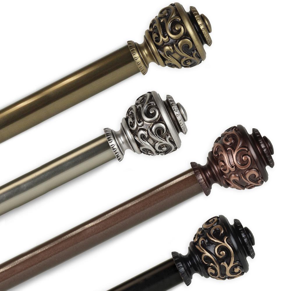 EMOH 66 in. to 120 in Adjustable 13/16 Dia Single Curtain Rod in