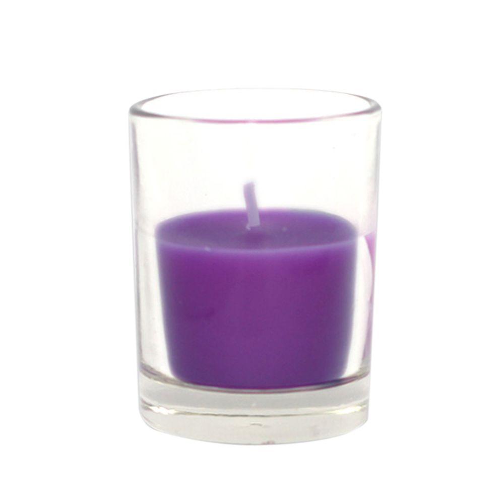 Zest Candle 2 in. Purple Round Glass Votive Candles (12-Box)-CVZ-029 ...