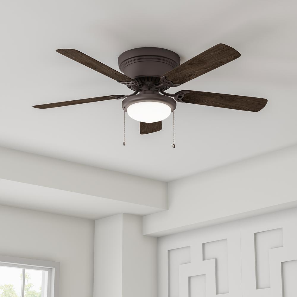 Hugger 52 in. Ceiling Fan with LED Light Espresso Bronze Low Ceiling