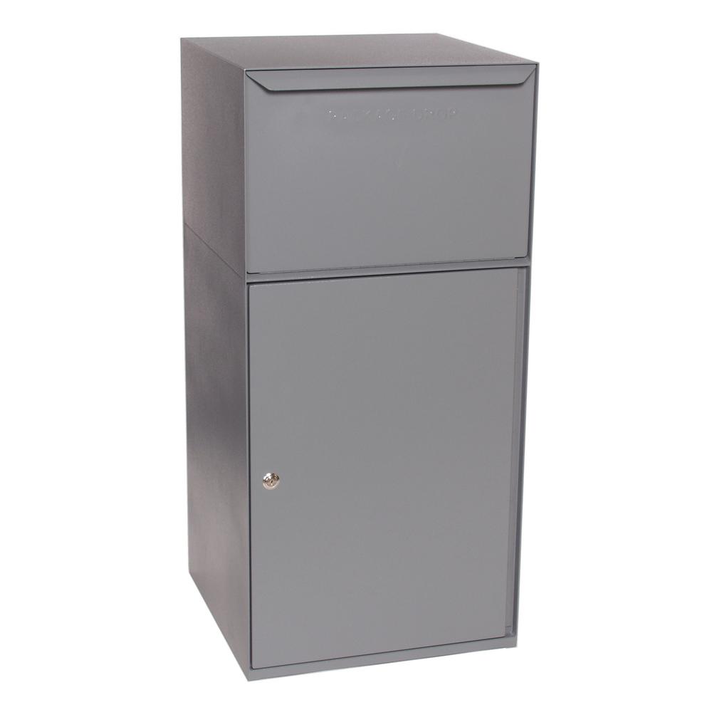 Parcel Drop Bo Residential Mailbo The Home Depot Secure Collection Unit Mailbo With Front Access And Tote Delivery Vault In Gray