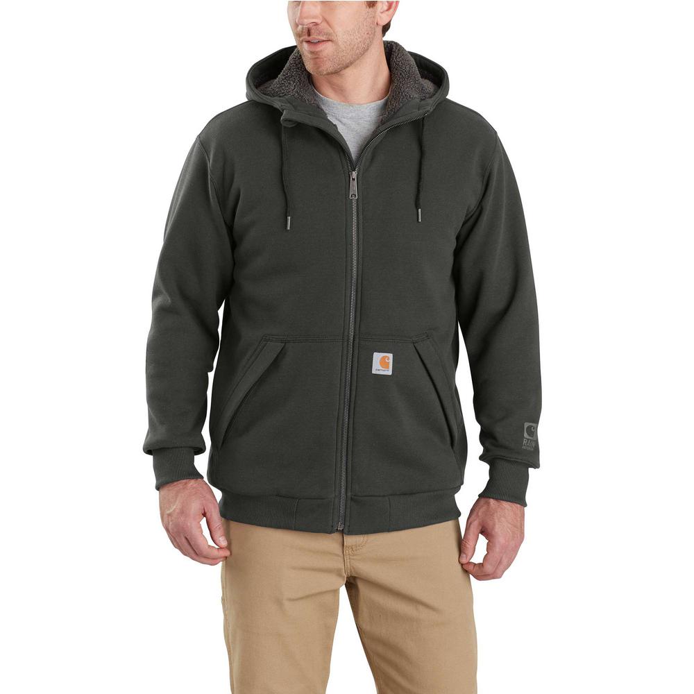 Carhartt Mens Rain Defender Rutland Thermal Lined Hooded Zip Front ...