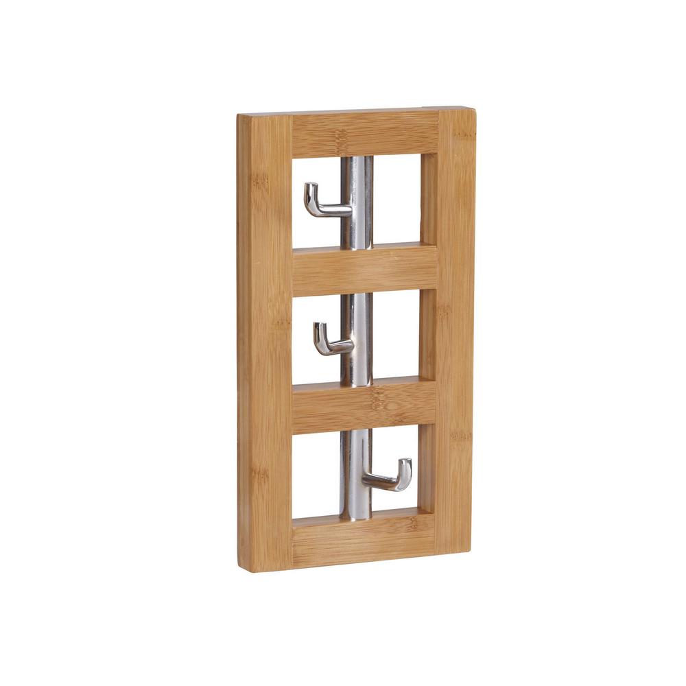 Household Essentials Wall Decor 3 Hook Vertical in Natural by Household Essentials