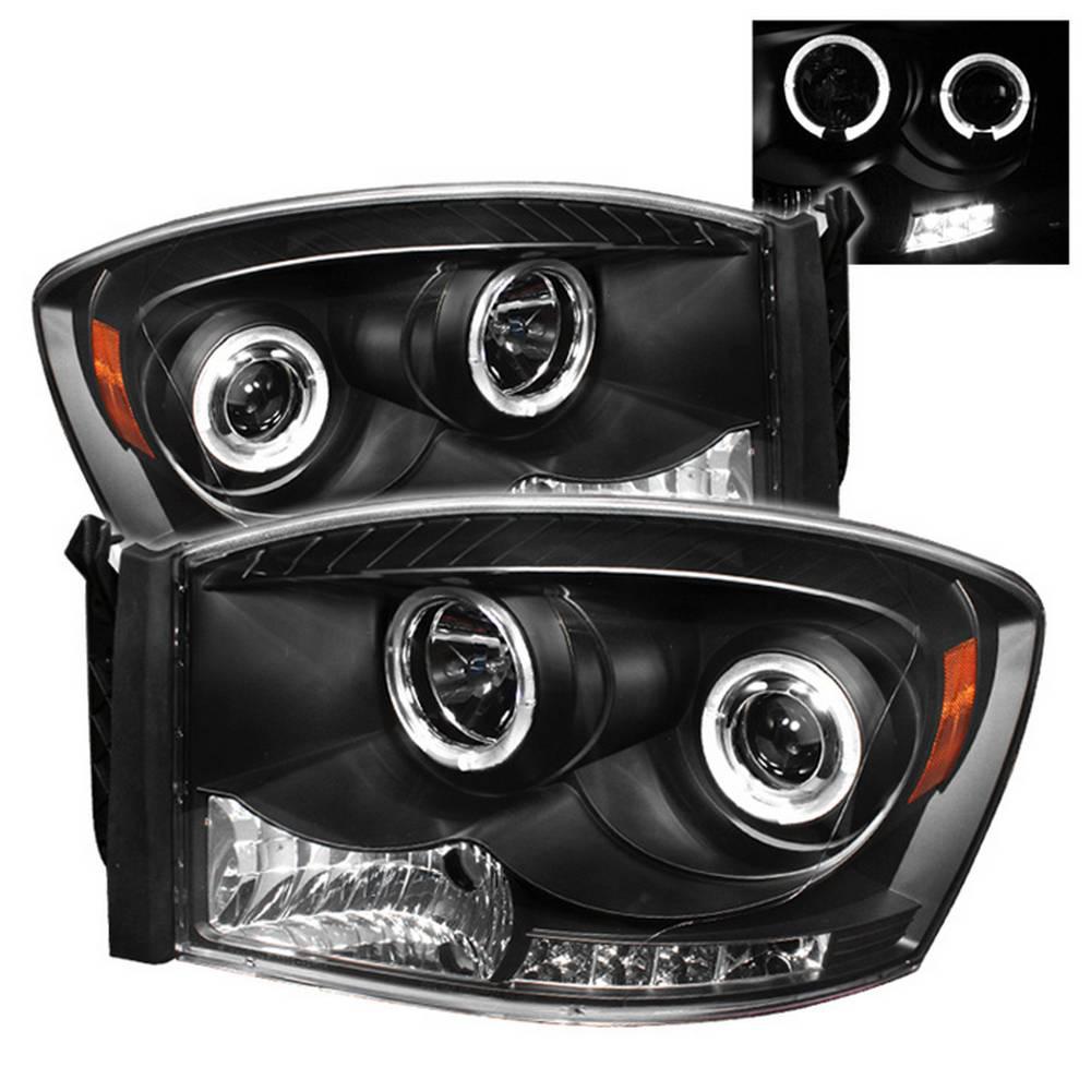 Spyder Auto Dodge Ram 1500 06 08 2500 3500 09 Projector Dodge Ram 1500 06 08 2500 3500 09 Projector Headlights Led Halo Replaceable Leds Black