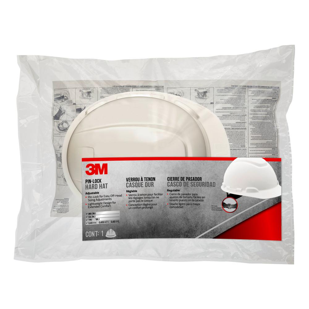 3M White Non-Vented Hard Hat with Pinlock Adjustment-CHH-P-W12 - The ...