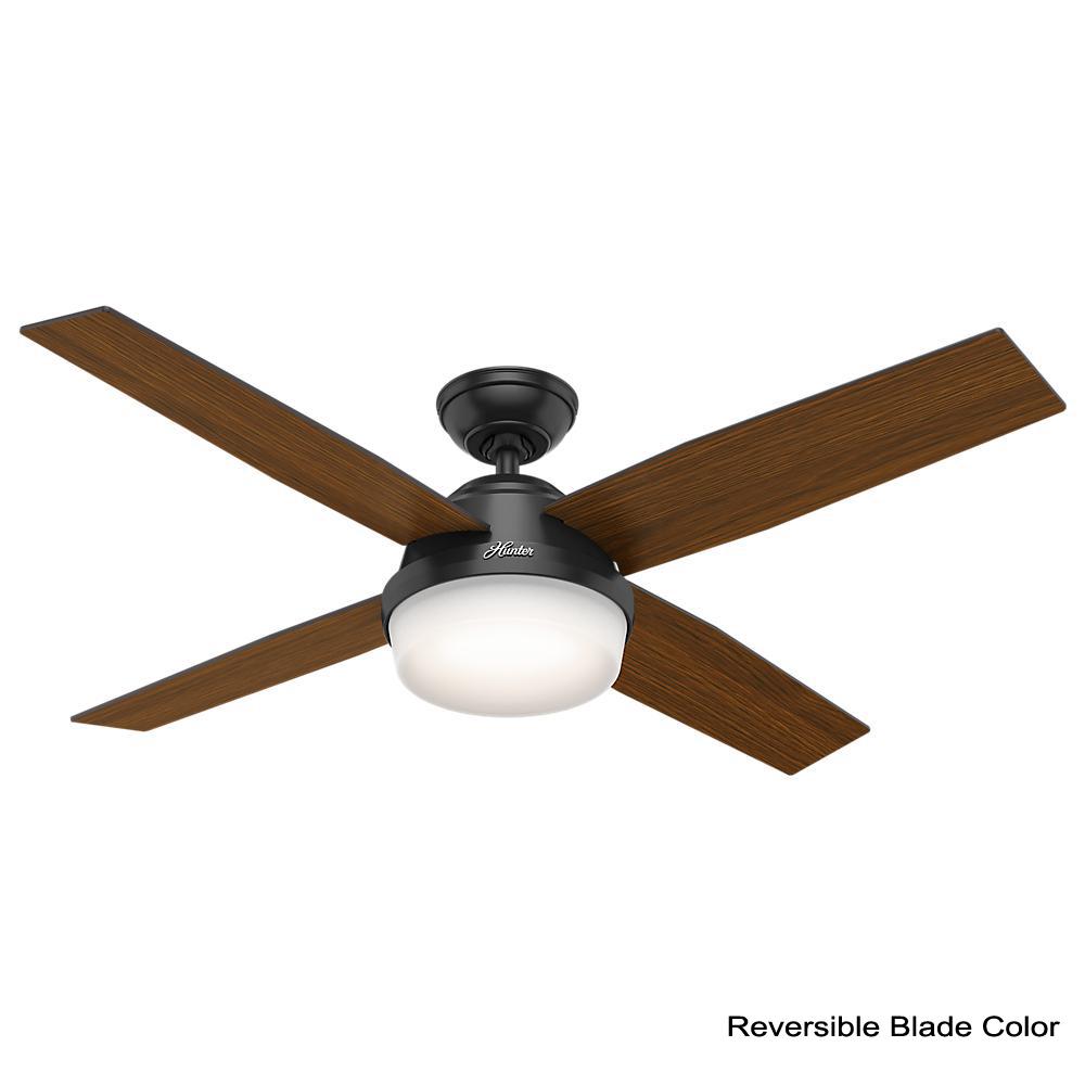Hunter Dempsey 52 In Led Indoor Outdoor Matte Black Ceiling Fan