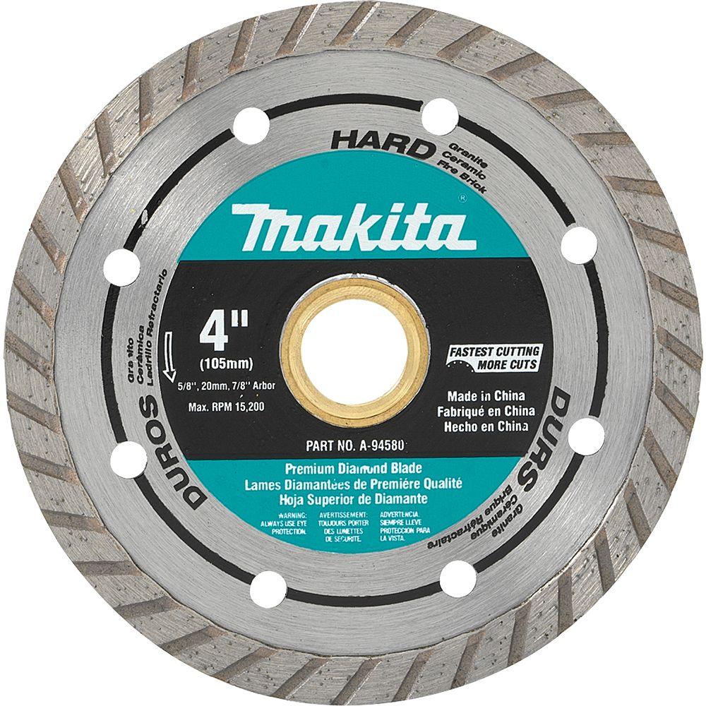 Makita 4 in. Hard Turbo Diamond Blade-A-94580 - The Home Depot