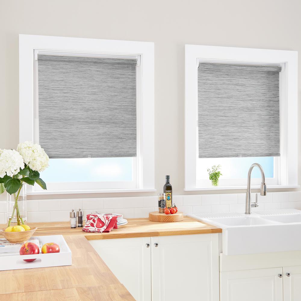 CuttoWidth Kenza Grey Light Filtering Cordless Roller Shade 47 in