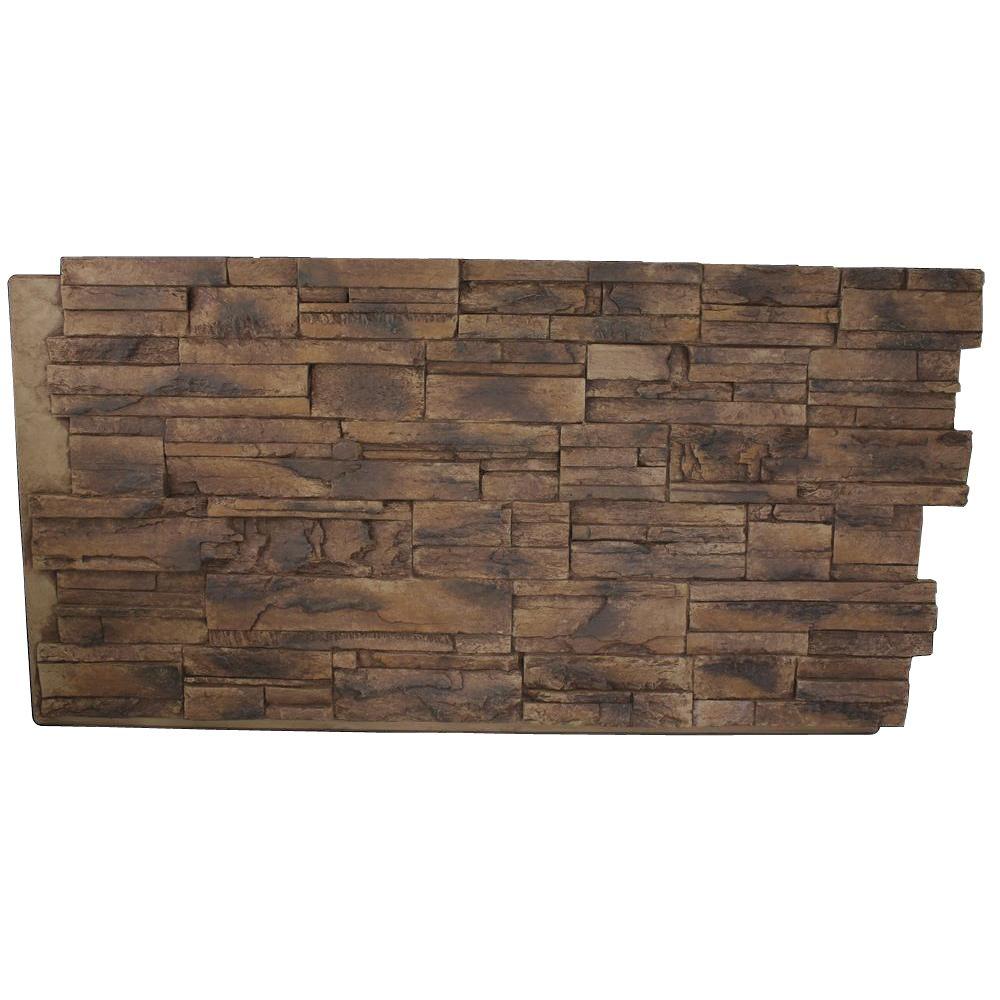 Superior Building Supplies Adobe Brown 24 in. x 48 in. x 1-1/4 in. Faux ...