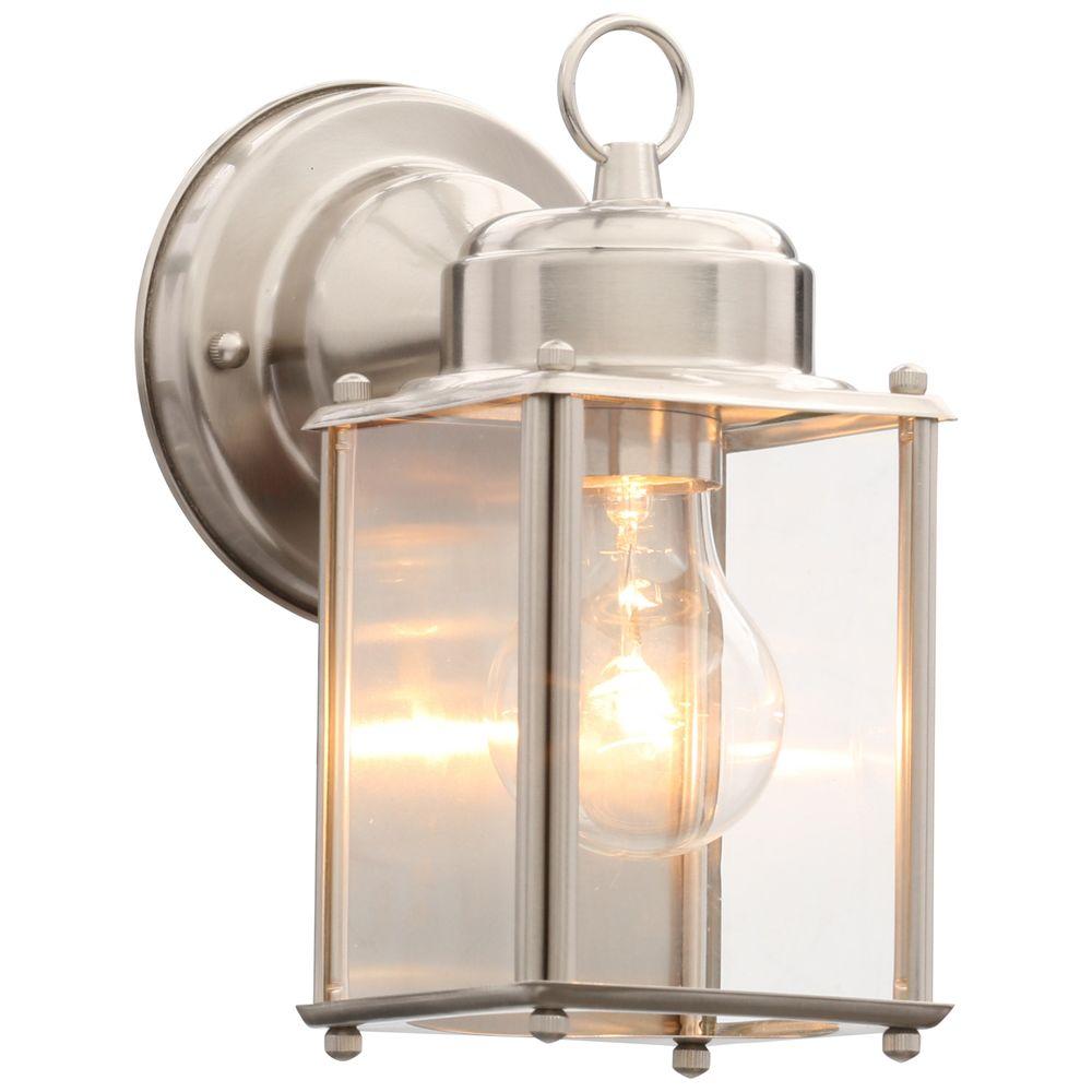 Progress Lighting Brushed Nickel 8 In Outdoor Wall Lantern Sconce