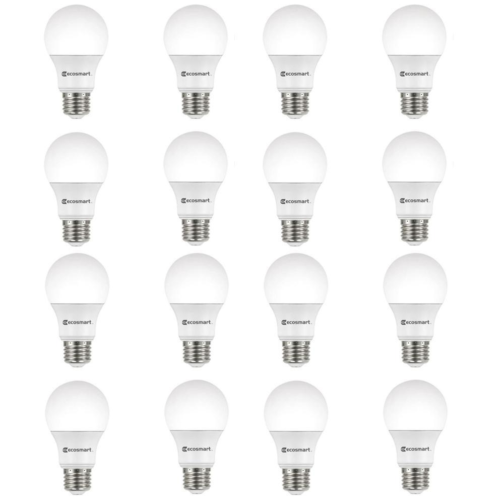 60-Watt Equivalent A19 Non-Dimmable CEC LED Light Bulb Soft White (16-Pack)