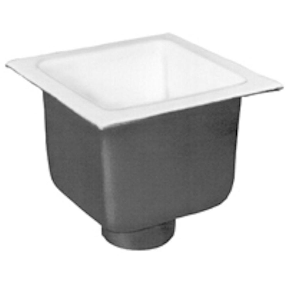 Zurn 12 In X 12 In Acid Resisting Enamel Coated Floor Sink With