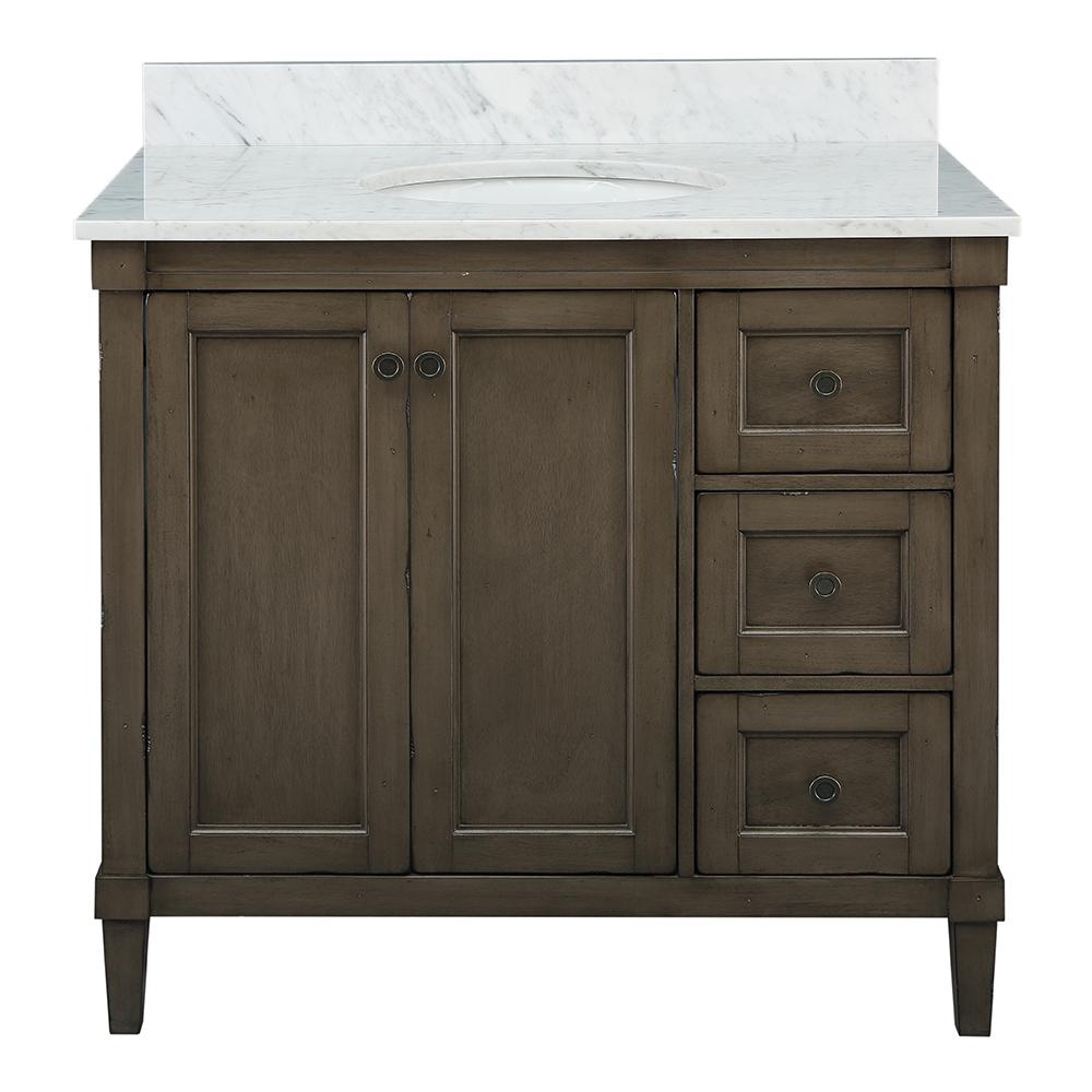 Foremost Naples 61 in. W x 22 in. D Bath Vanity in Distressed Grey with