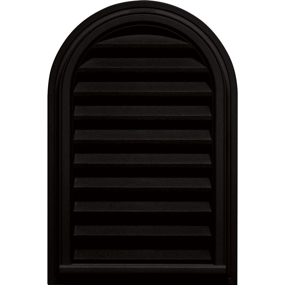 Builders Edge 22 in. x 32 in. Round Top Gable Vent in 