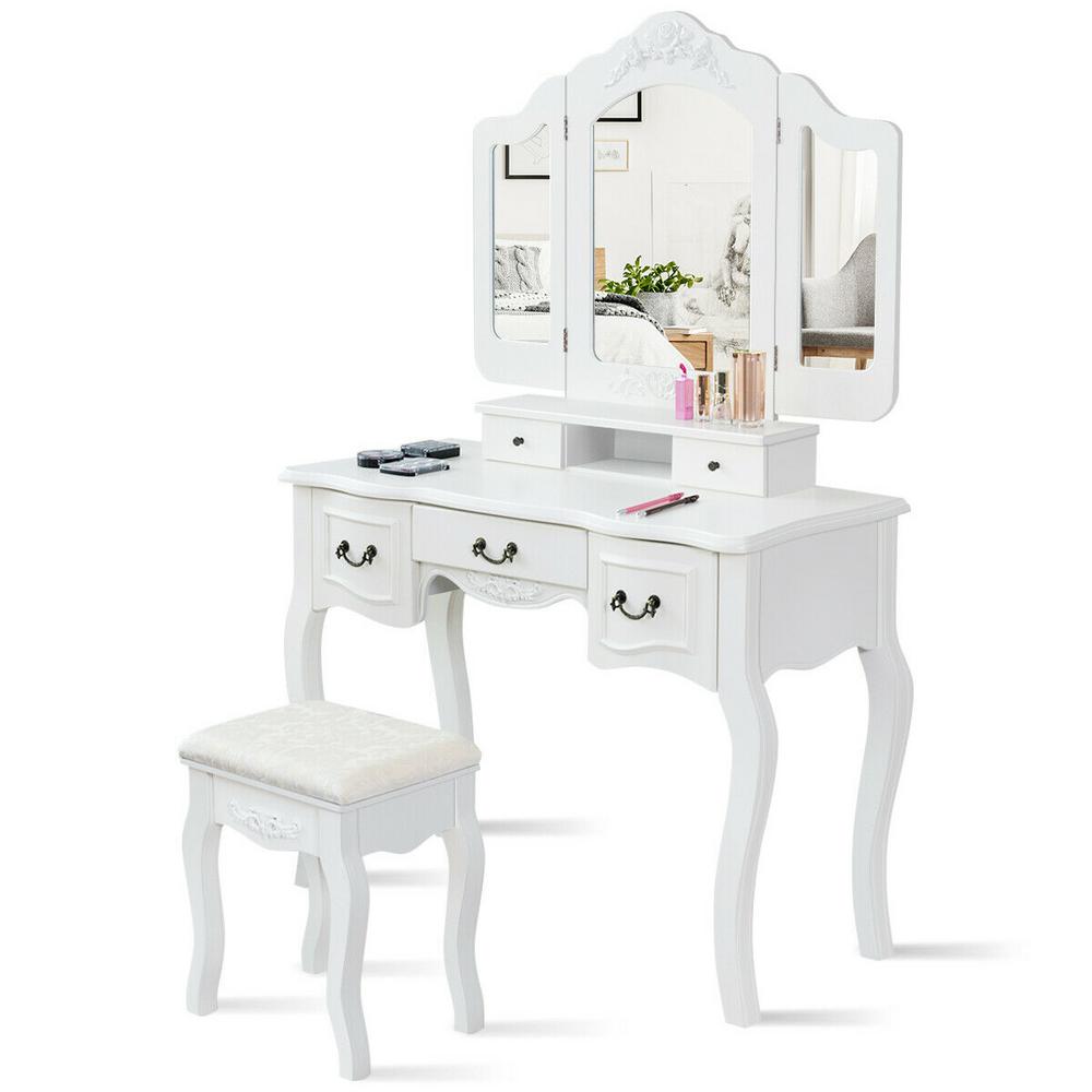 Costway 3 Piece White Living Room Set Tri Folding Vintage Costway 3 Piece White Living Room Set Tri Folding Vintage