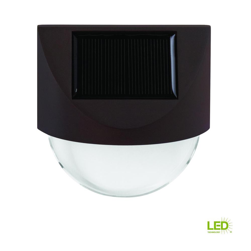 Hampton Bay Solar Bronze Outdoor Integrated Led 3000k 8 Lumens Warm White Landscape Pathway