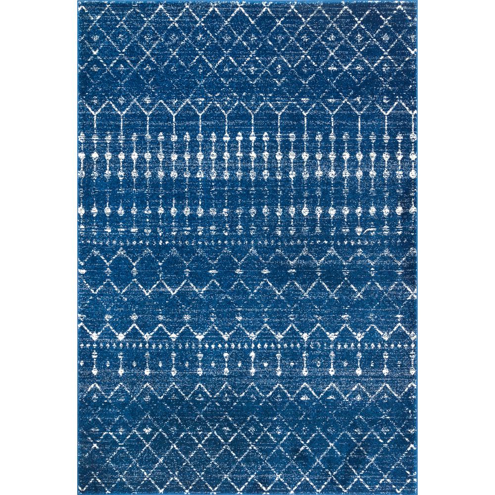 Blue Yellow Multi Coloured Moroccan Trellis Designer Living Room Area Rugs