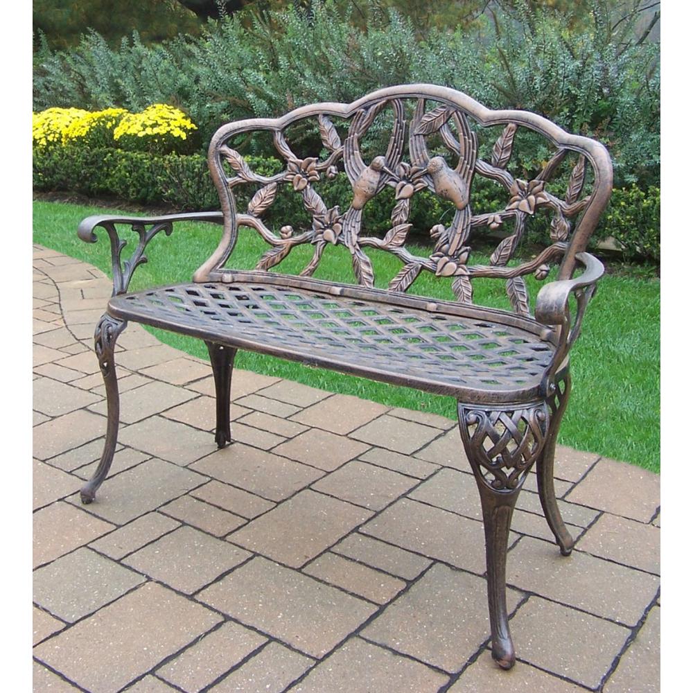 Hummingbird Cast Aluminum Outdoor Loveseat Bench Hd3206 Ab The