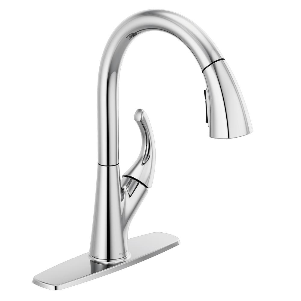 Peerless Parkwood Single-Handle Pull-Down Sprayer Kitchen Faucet in Chrome, Grey was $147.25 now $95.71 (35.0% off)