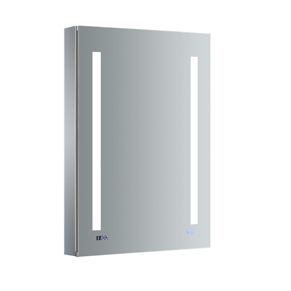 Fresca Tiempo 24 In W X 36 In H Recessed Or Surface Mount Medicine Cabinet With Led Lighting Mirror Defogger And Left Hinge Fmc012436 L The Home Depot