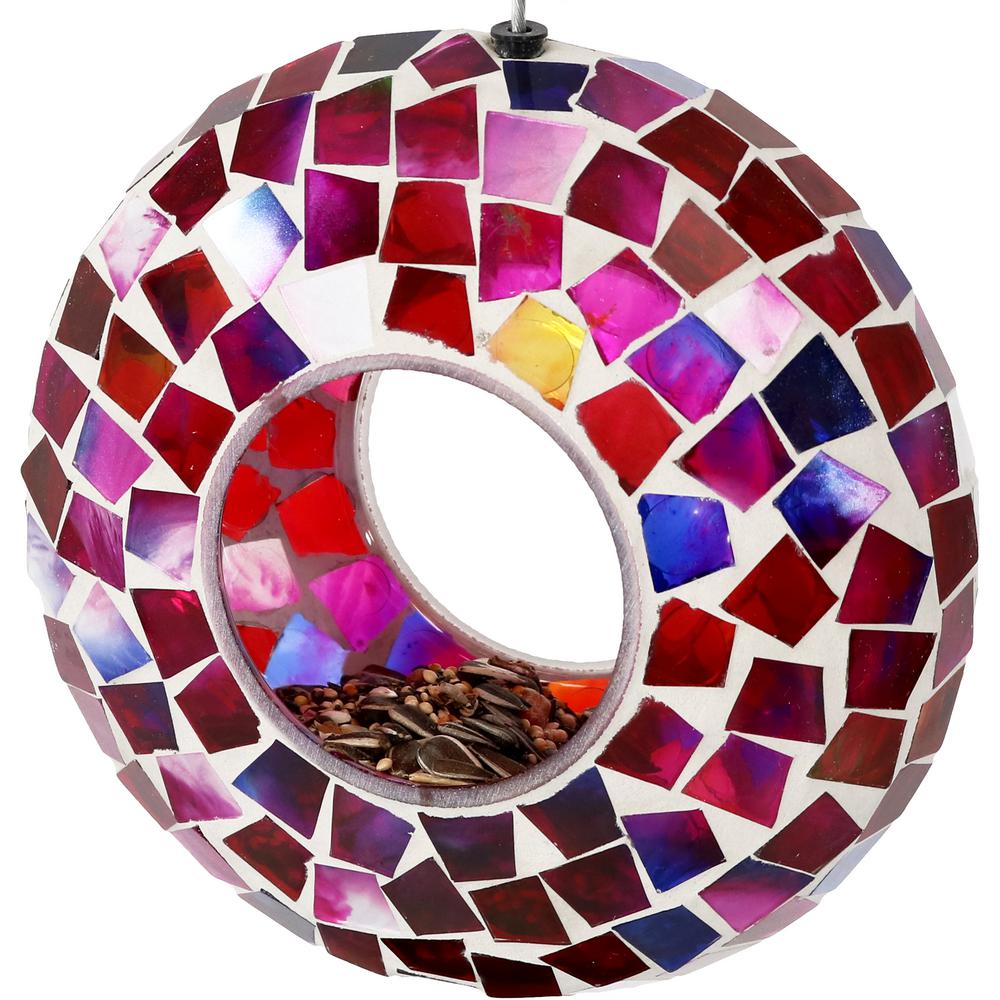 Sunnydaze Decor 7 In Crimson Mosaic Round Unique Hanging Outdoor