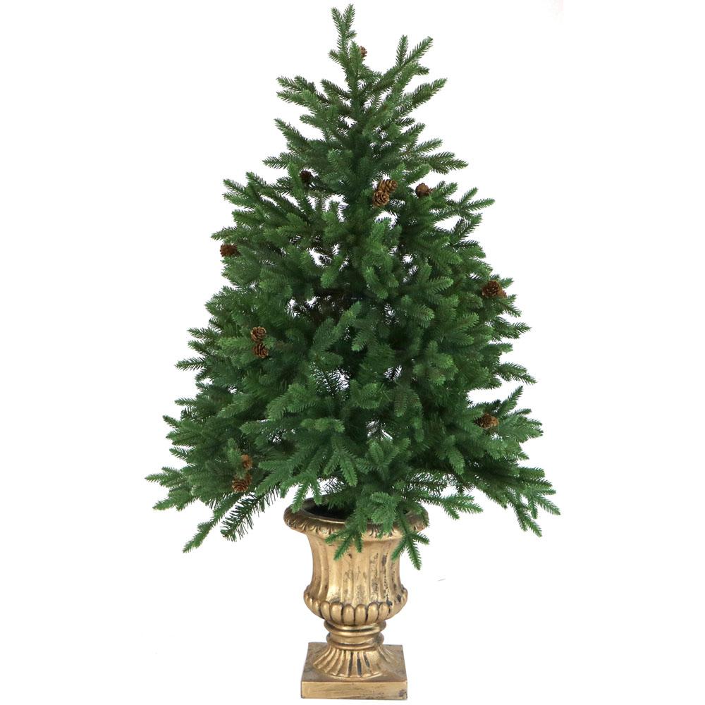 48 Ft Noble Fir Artificial Tree With Metallic Urn Base And Battery Operated Multi 48 Ft Noble Fir Artificial Tree With Metallic Urn Base And Battery Operated Multi